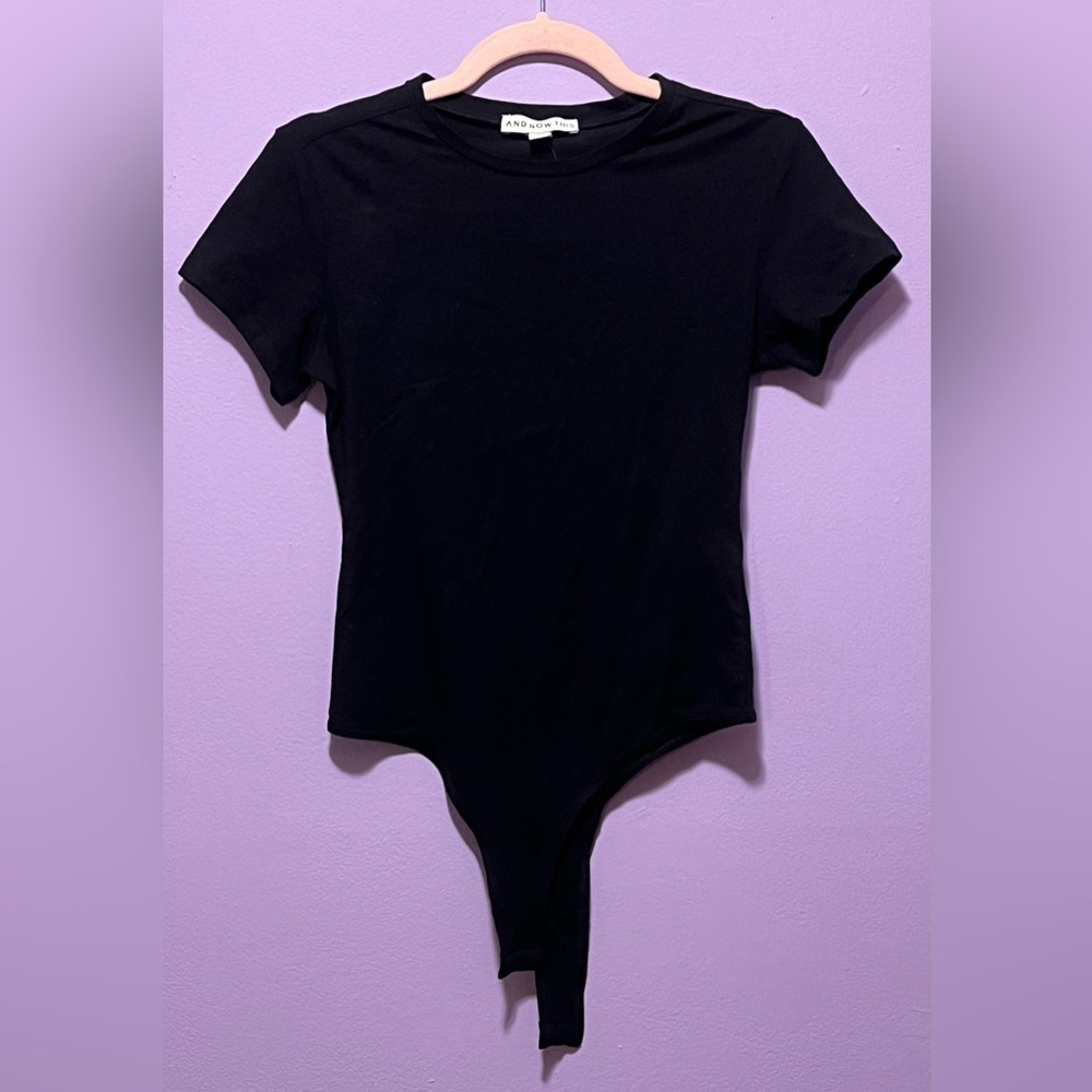 NWT And Now This T-Shirt Bodysuit in Black Stretch Cotton - Size XS